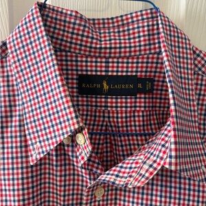 Ralph Lauren Men's Checkered Shirt in Red and Blue